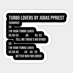 Turbo Lover Chords Lyrics Sticker